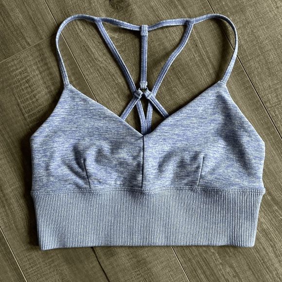 Alo Yoga Alosoft Lavish Bra Periwinkle Heather Size XS - Picture 5 of 7